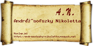 Andrásofszky Nikoletta névjegykártya