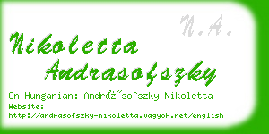 nikoletta andrasofszky business card